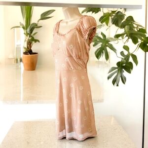Boho pink babydoll mini dress Women's size small